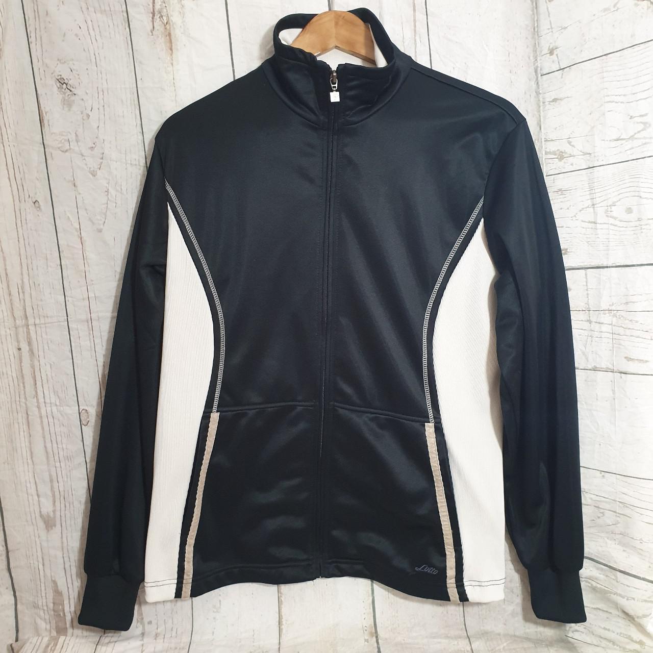 Womens Lotto track jacket in black and white Size... Depop