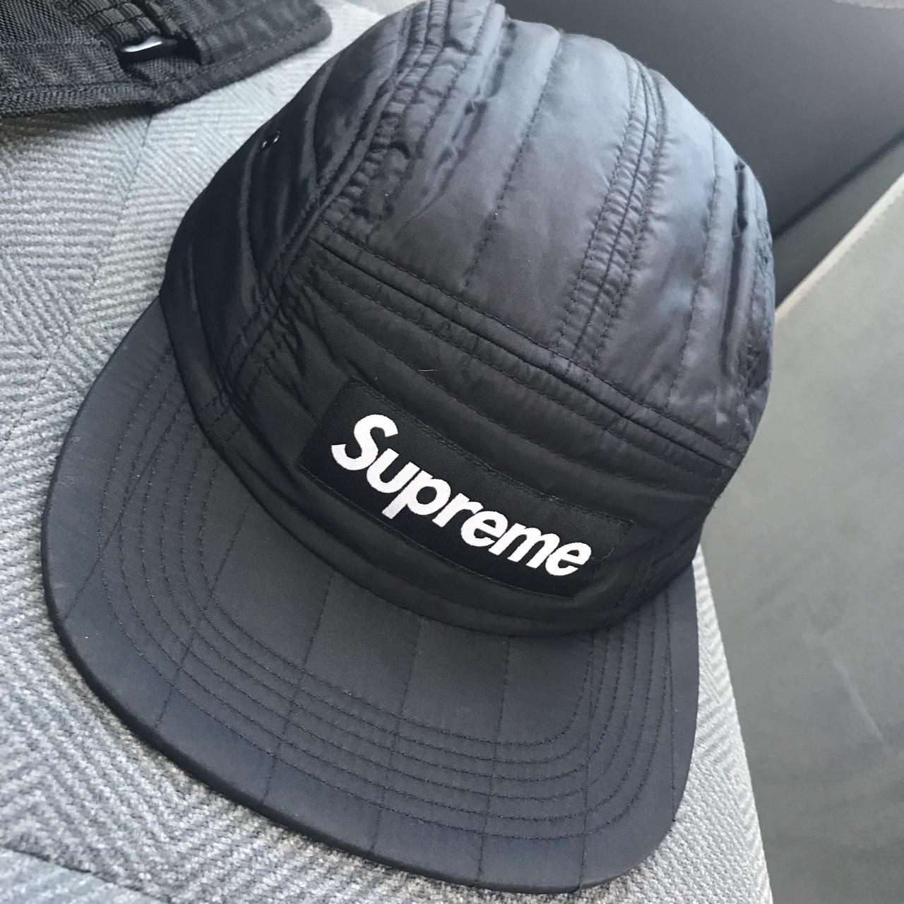 Taffeta Quilted Camp Cap, Style: Black #supreme