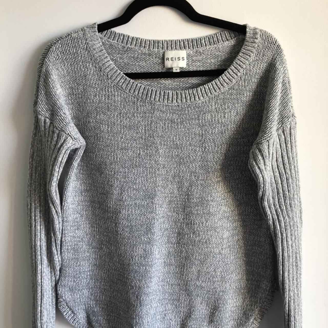 Reiss Women's Grey and White Jumper | Depop