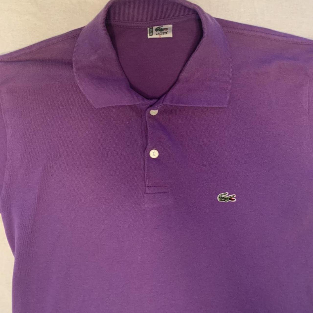 •38• Purple Lacoste polo shirt Size small and... - Depop