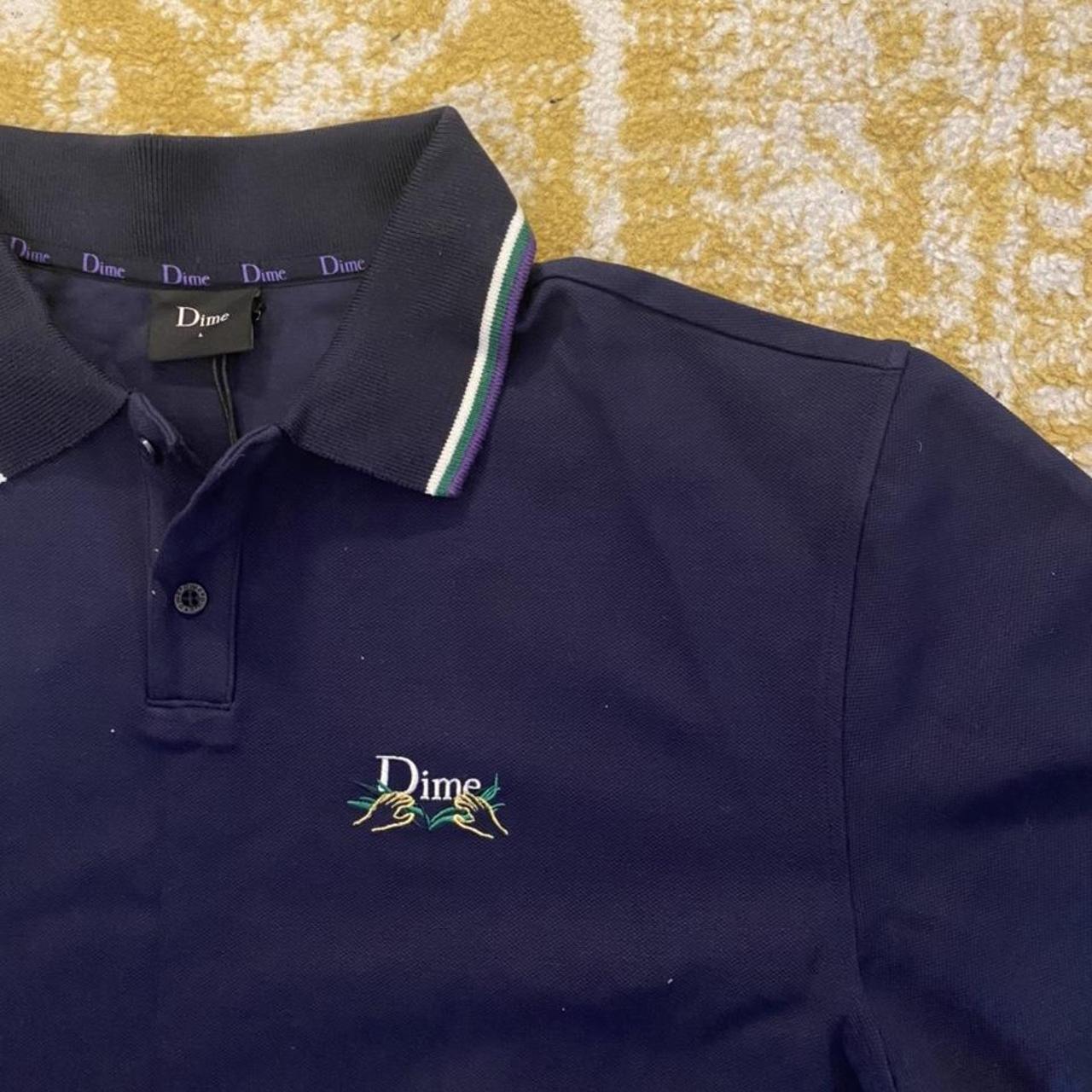 Dime Grass Navy Polo Shirt 🔥🔥 BRAND NEW Size:... - Depop