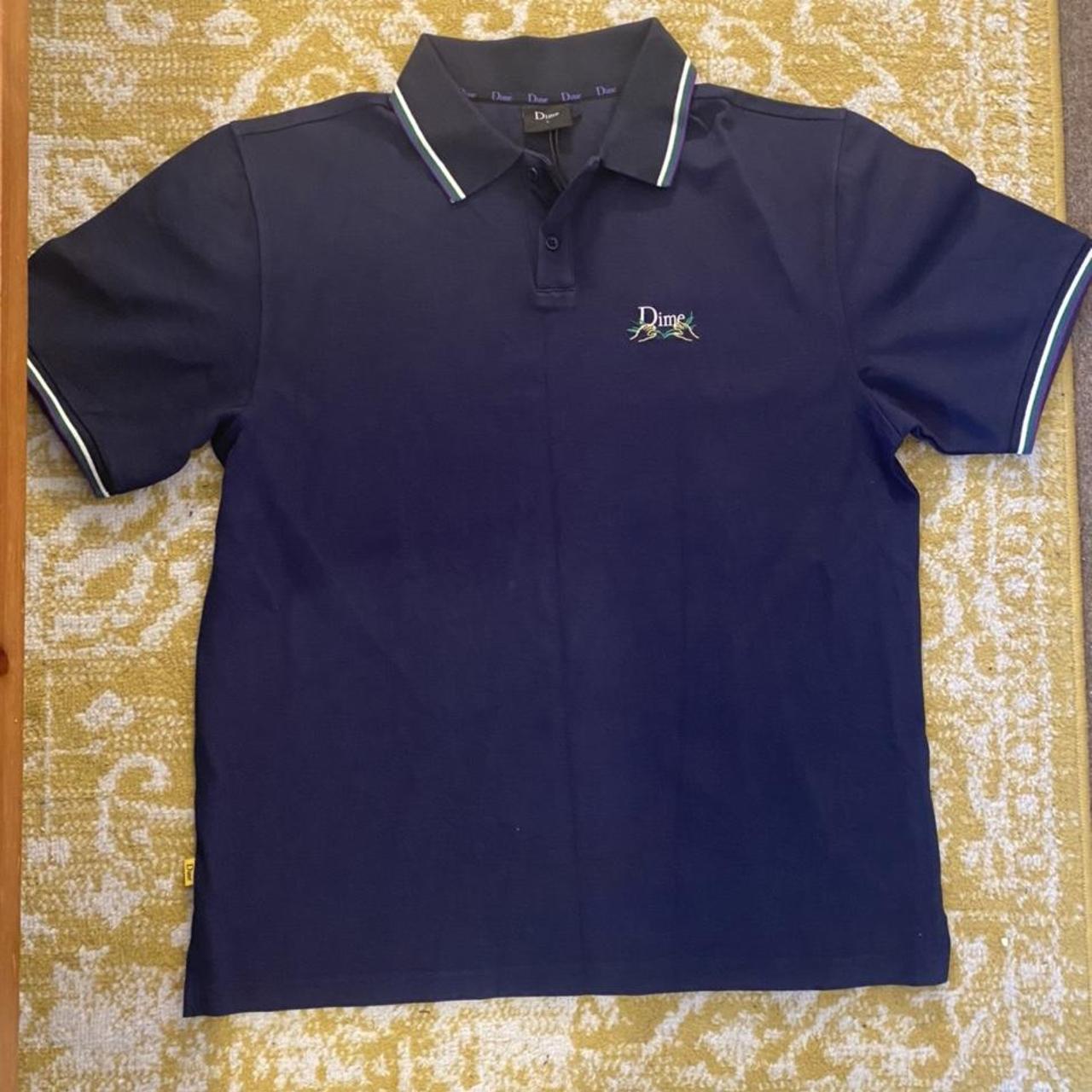 Dime Grass Navy Polo Shirt 🔥🔥 BRAND NEW Size:... - Depop