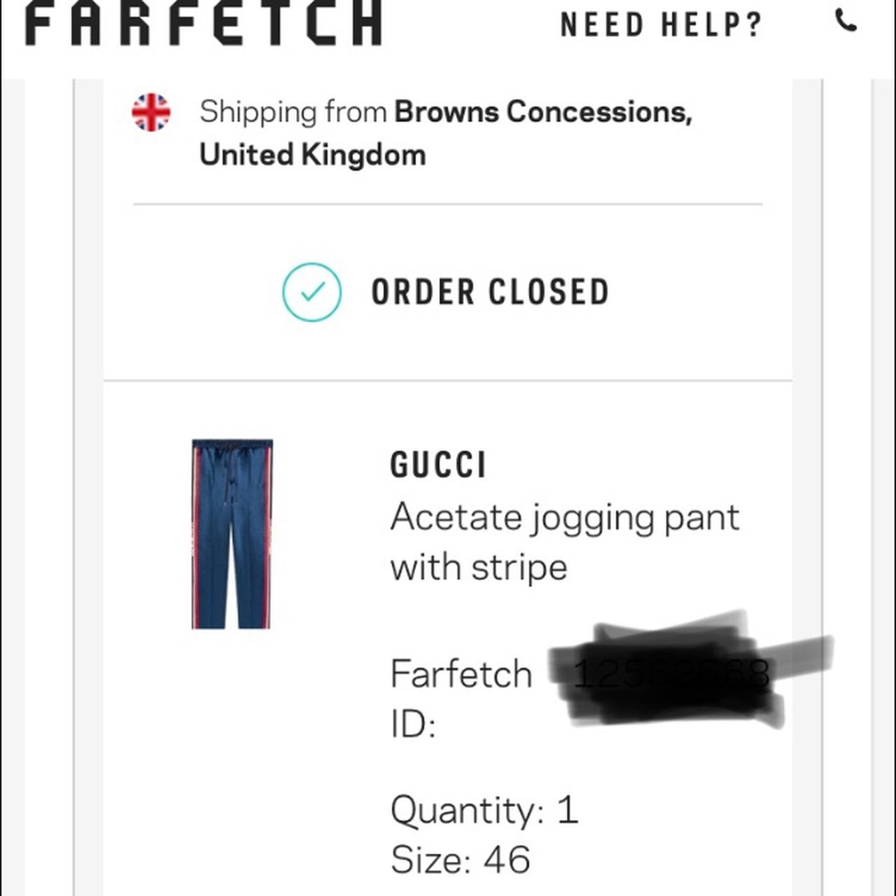 Receipt for Gucci pants Depop
