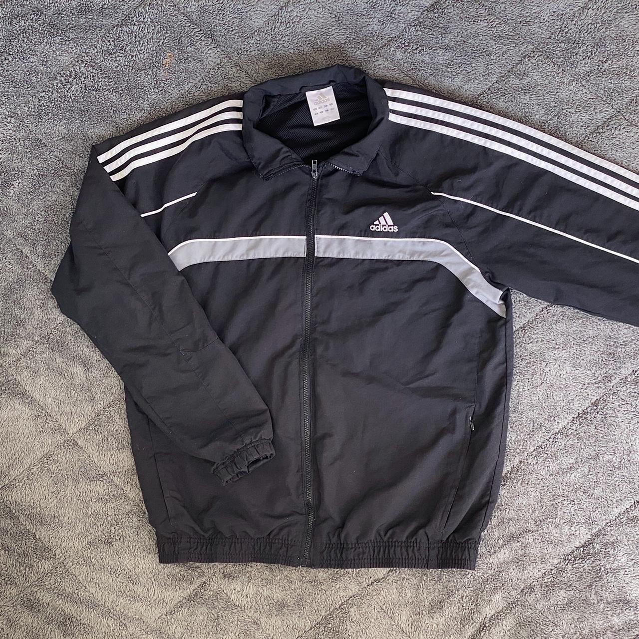 Adidas Men's Black and White Jacket | Depop