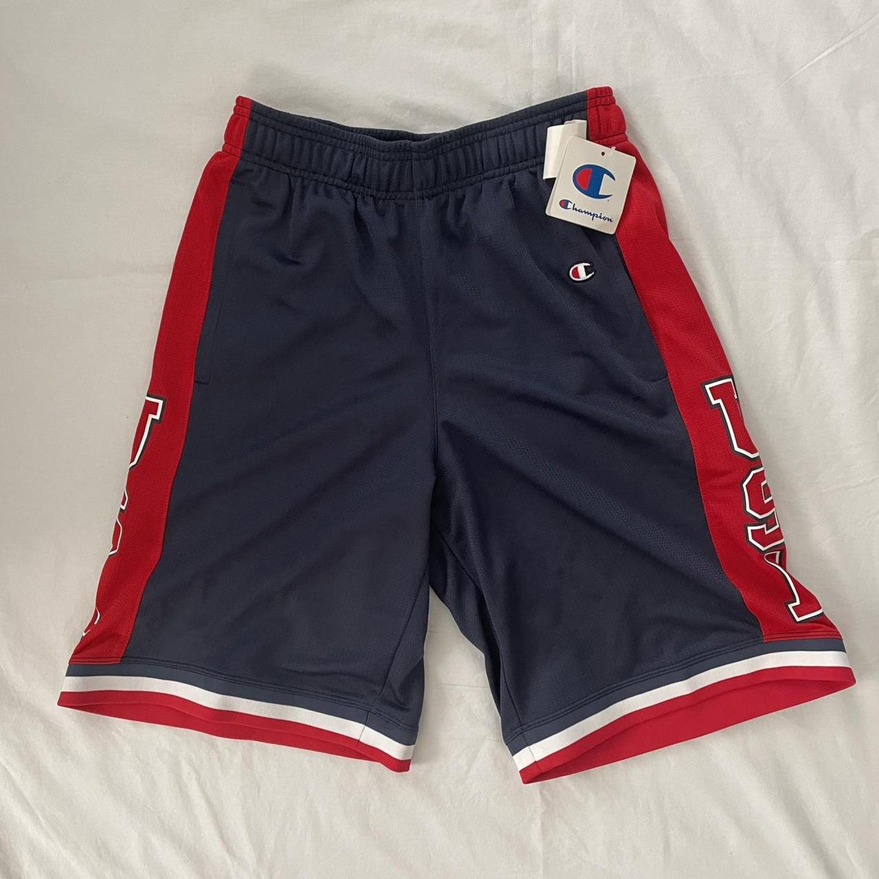 Champion Men's Navy and Red Shorts | Depop