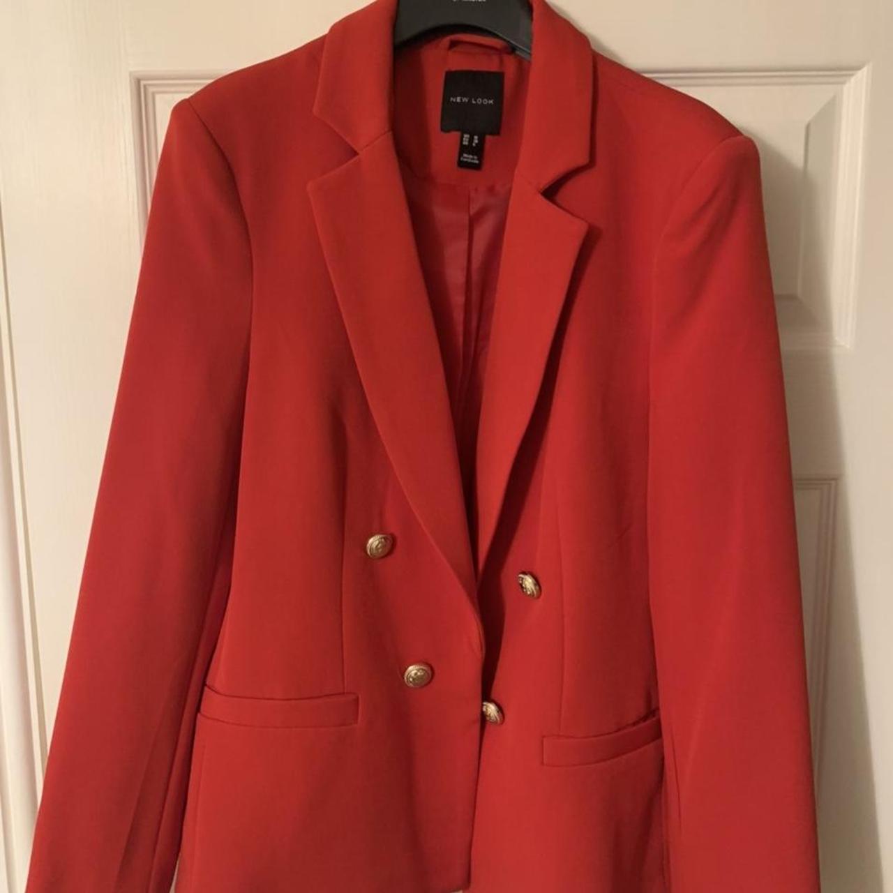 New Look Women's Red and Gold Jacket Depop