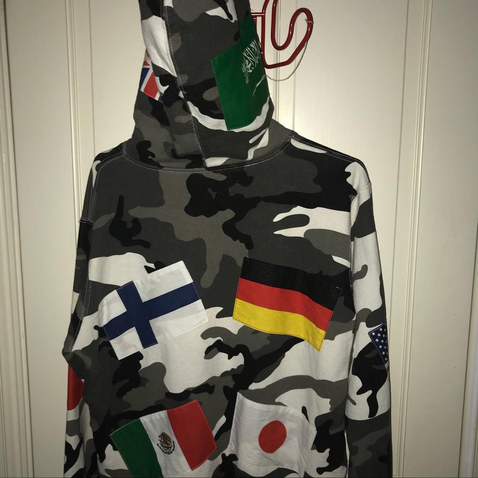 Supreme hoodie. Camo flags. Size large. Very nice... - Depop