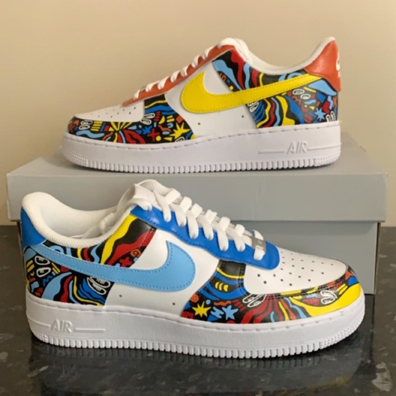 Psychedelic Nike Air Force 1 -All sizes... - Depop