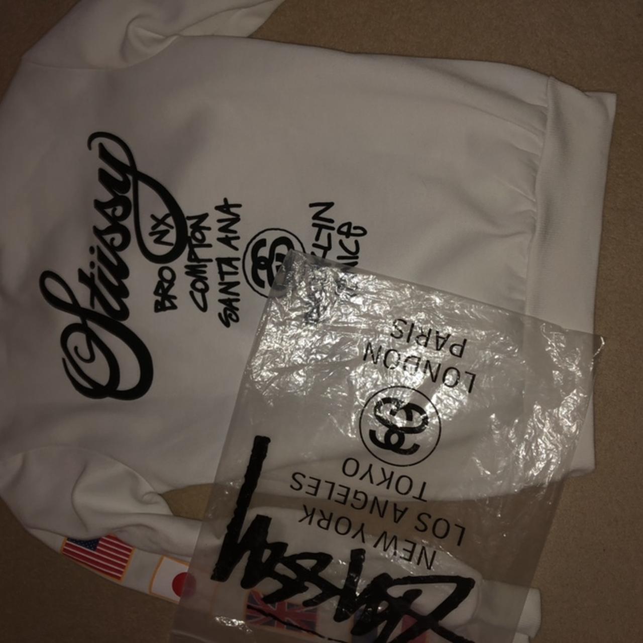 Brand new White Stussy jumper Says medium but fits a... - Depop