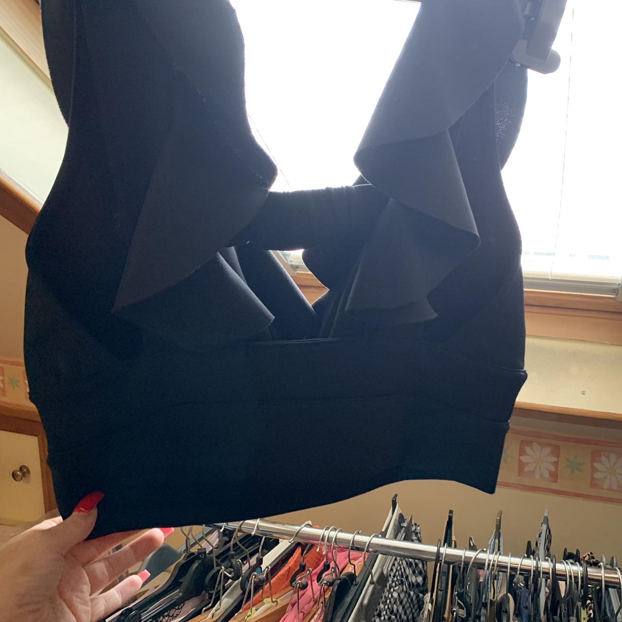 Black frill crop top 🖤, Size 12 RIVER ISLAND