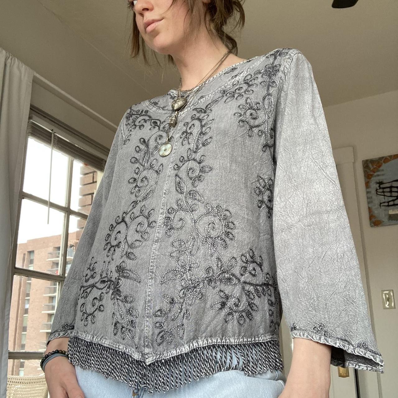 Grey Hippiecore Magic Fairy Blouse No Size Tag But Depop grey-hippiecore-magic-fairy-blouse-no-size-tag-but-depop