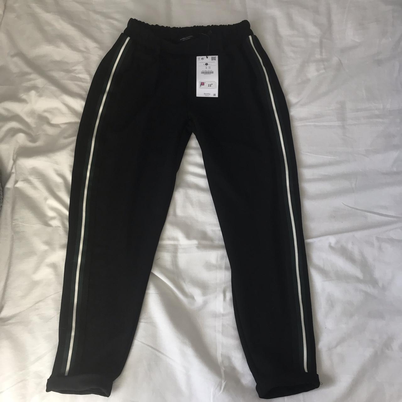 NEW WITH TAGS Bershka Trousers with Side Stripe... - Depop