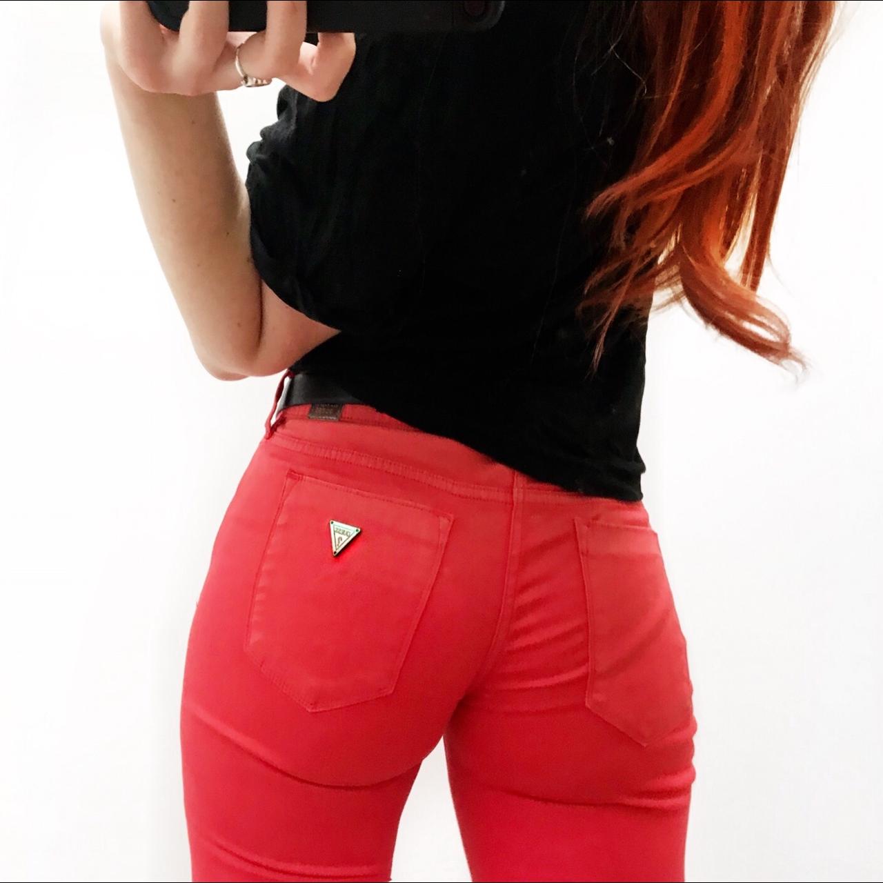 guess red jeans