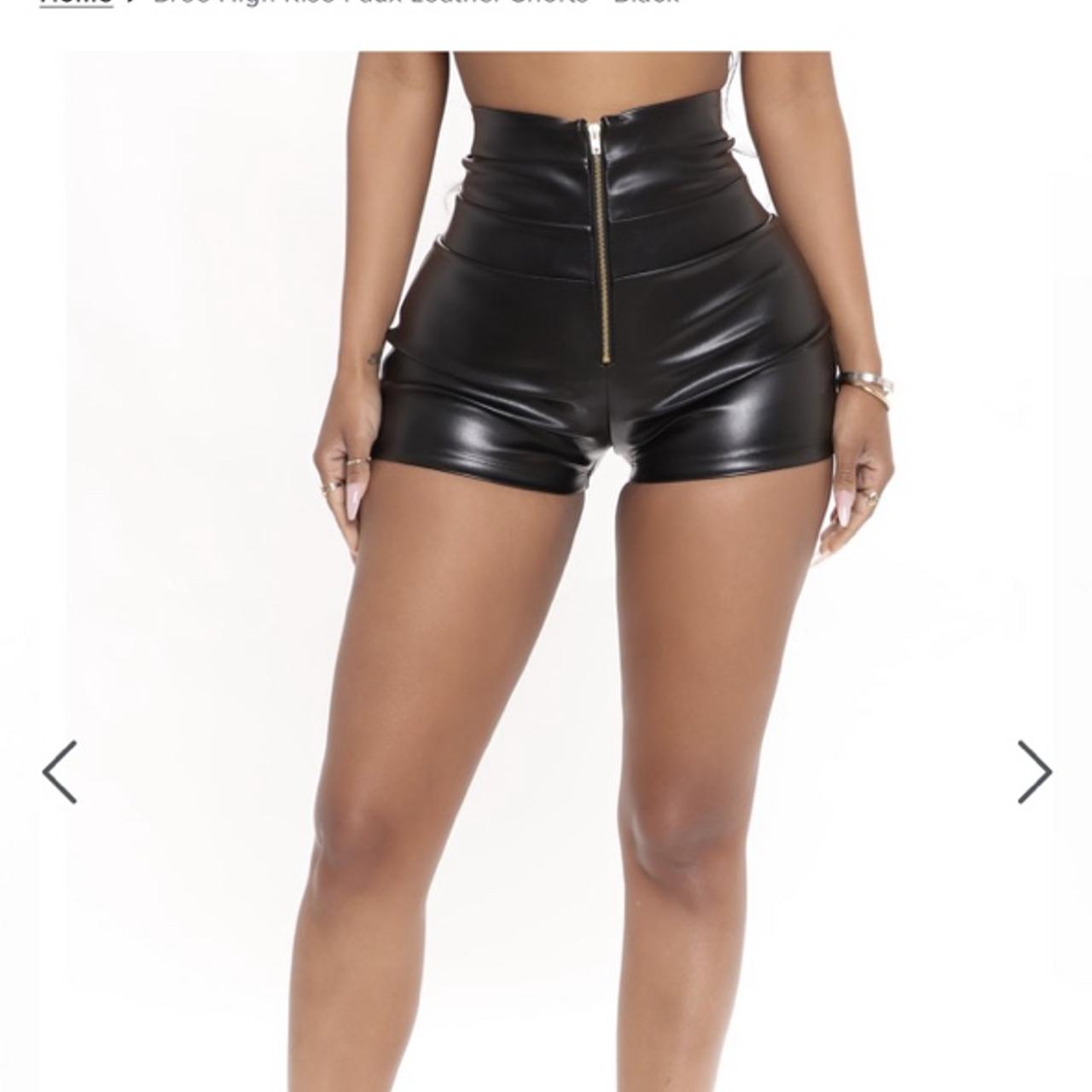 leather shorts fashion nova