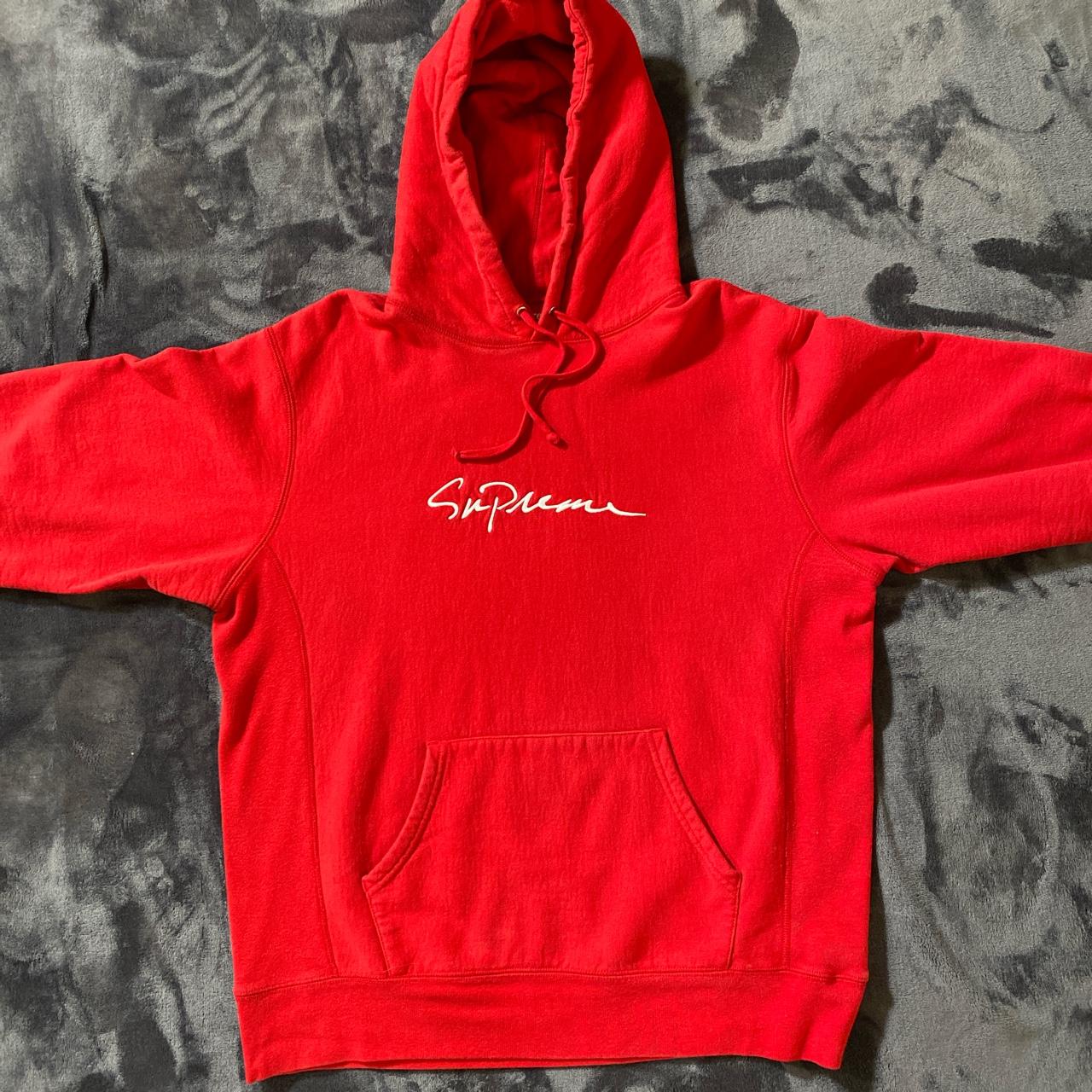 Supreme New York Classic Script Logo Hooded... - Depop