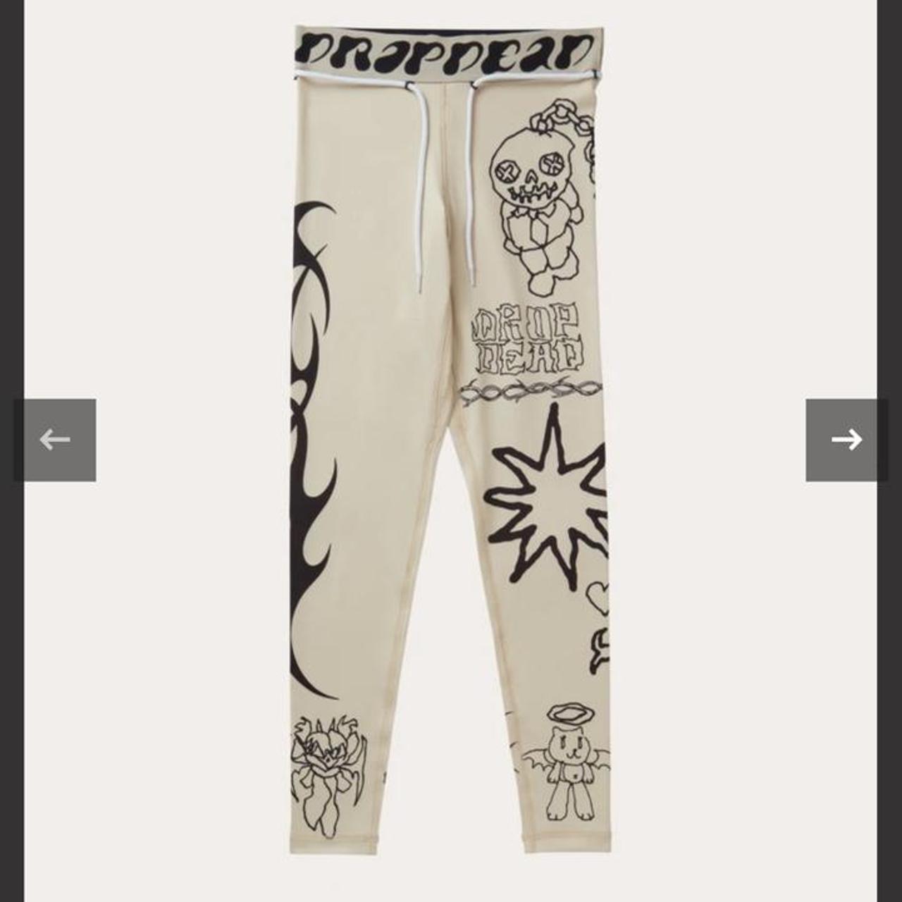 Dropdead Women's Cream and Black Leggings