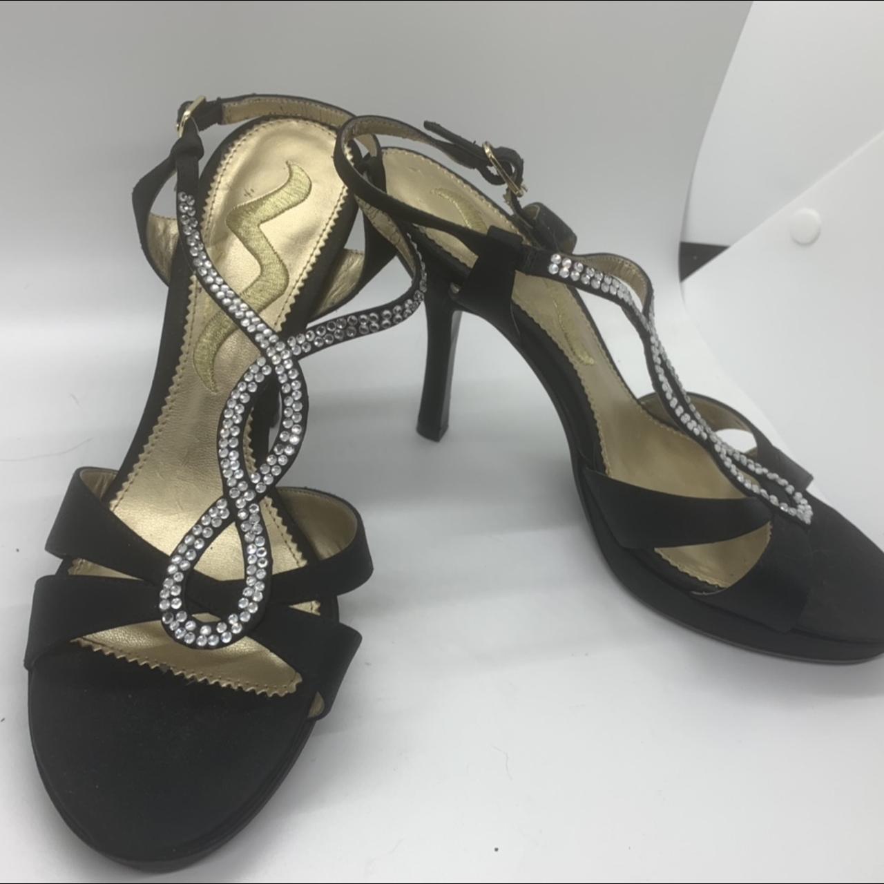 Very cute black silver prom heels shoes size 6 1/2... - Depop