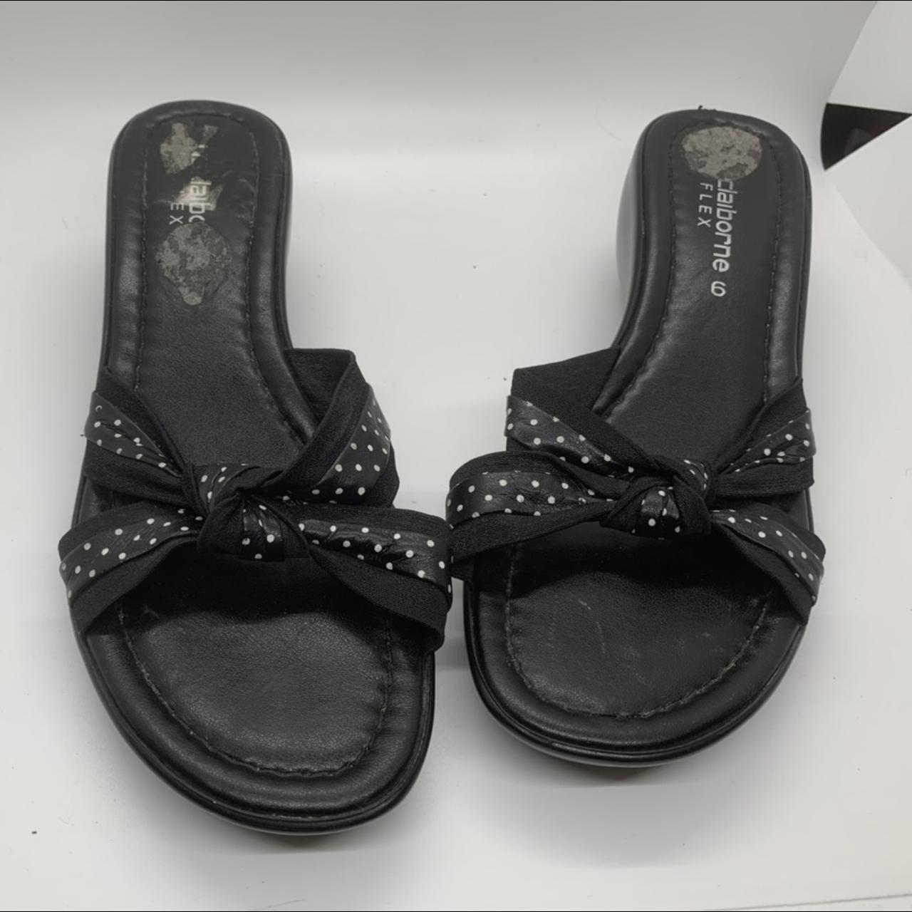 Liz Claiborne Women's Black And White Slides 