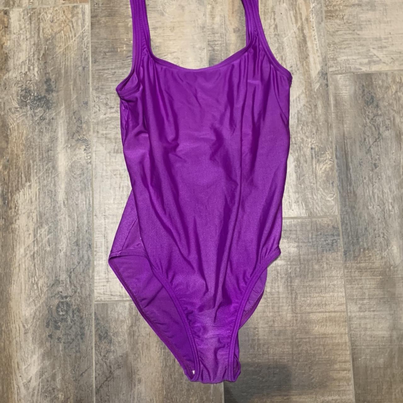 Speedo purple one piece swimming suit No size... - Depop