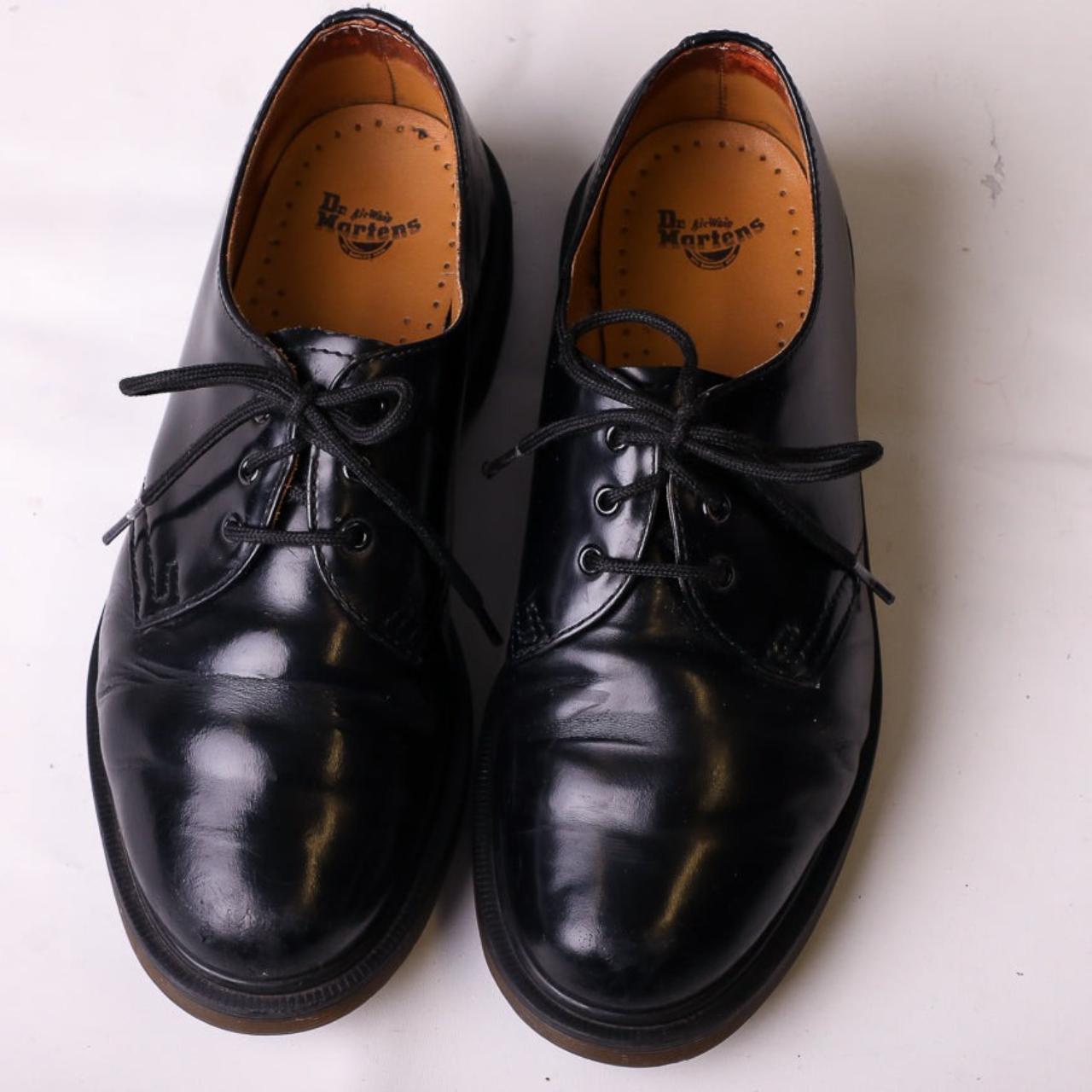 Vintage Dr Martens Leather Shoes in Black Patent•... - Depop