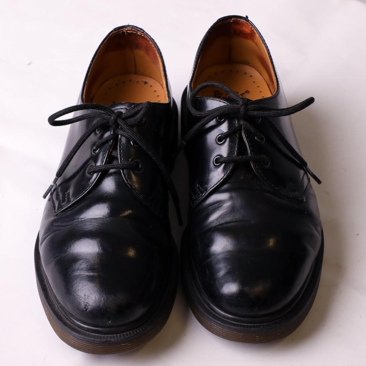 Vintage Dr Martens Leather Shoes in Black Patent•... - Depop