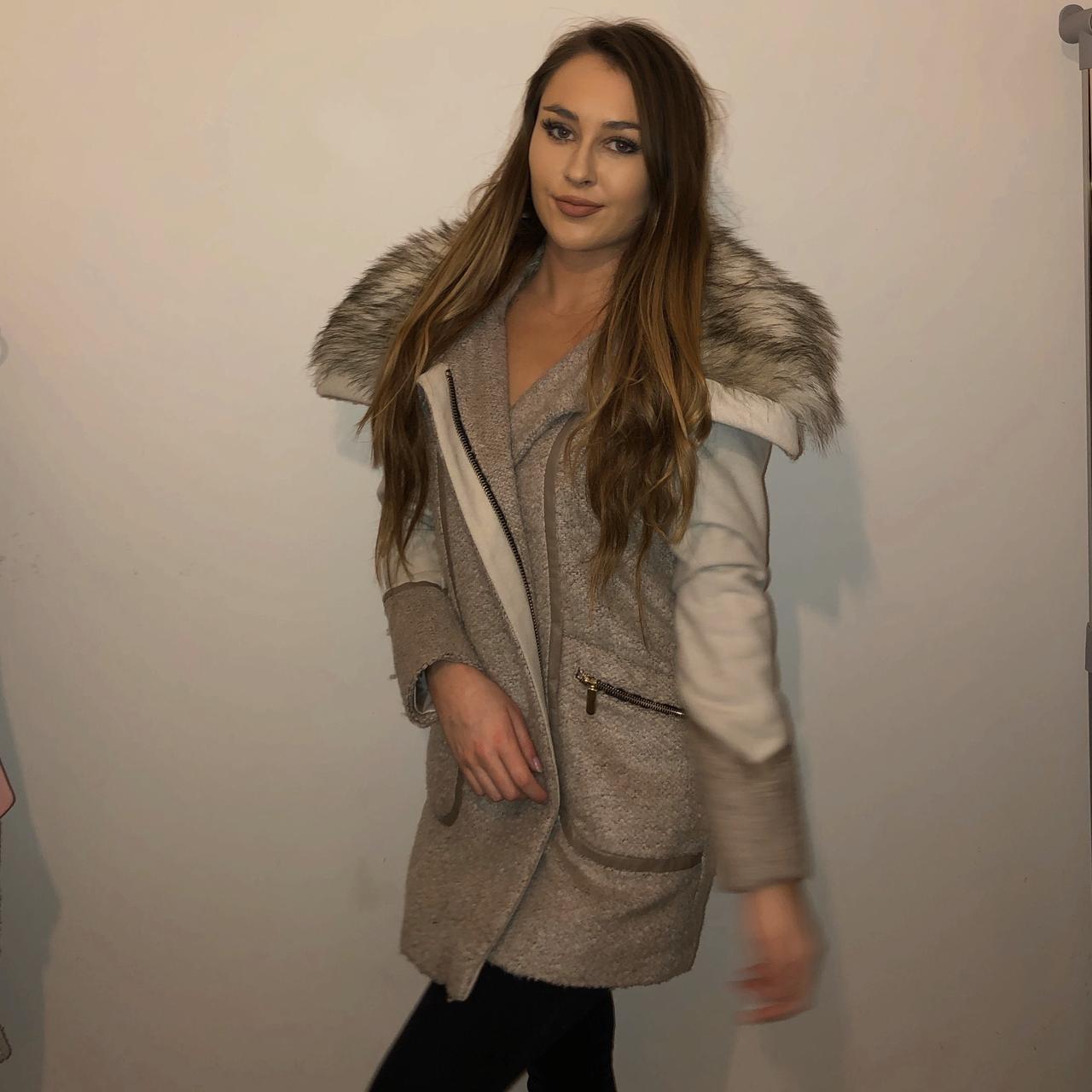 River island white hot sale fur coat