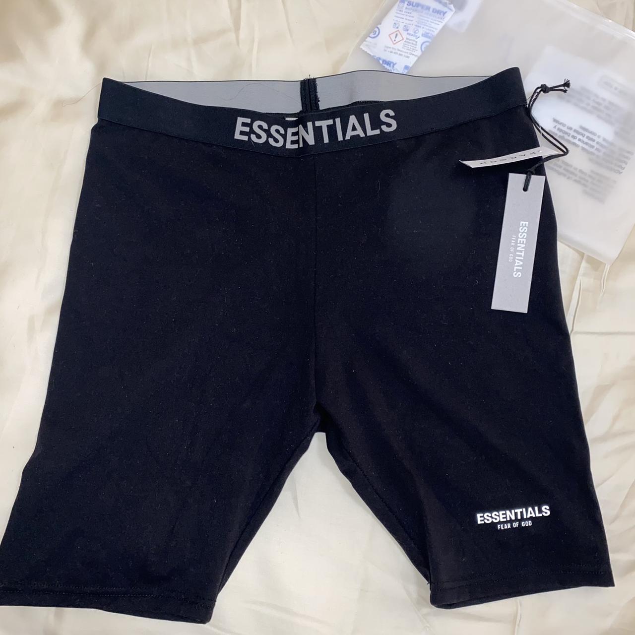 Essentials Fear Of God Black Biker Shorts Size - Depop