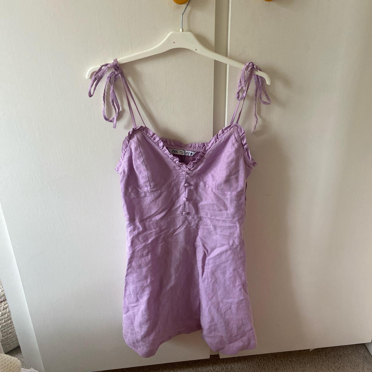 zara purple linen dress