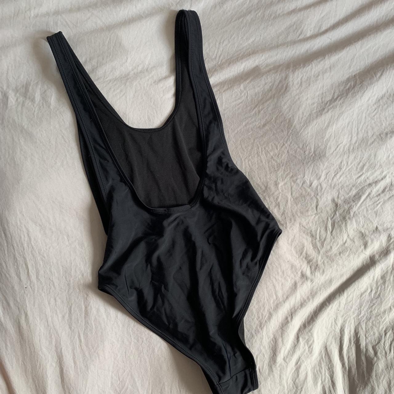 Missguided black high leg swimsuit size 8 Never... - Depop
