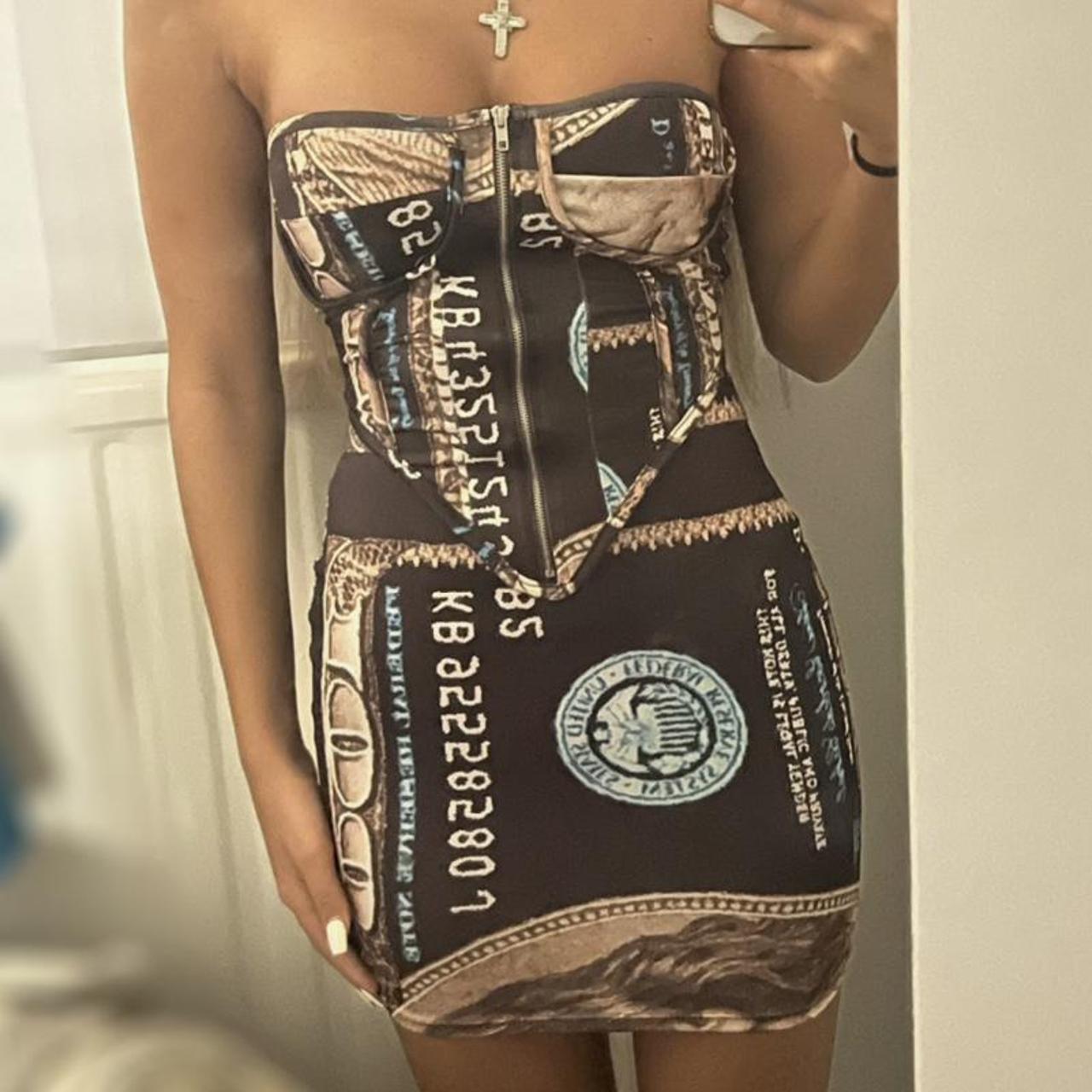 Dark brown fashion nova zip up corset dress xs Size... Depop