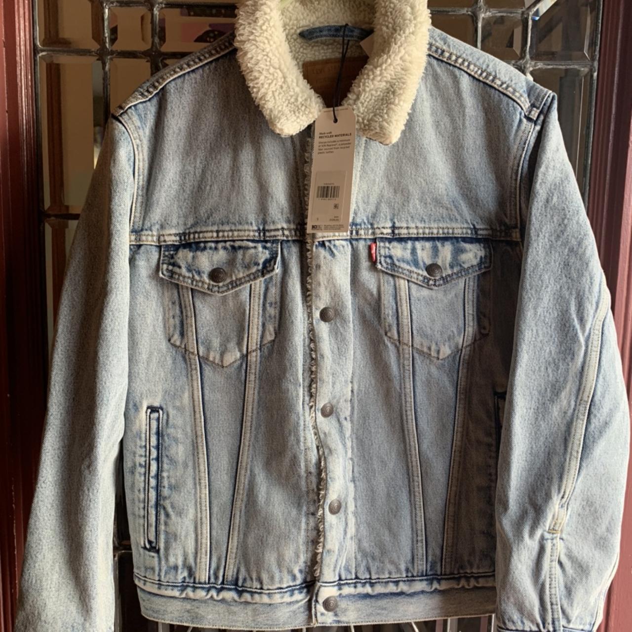 Brand new Levi’s Sherpa denim jacket. Men’s small.... - Depop