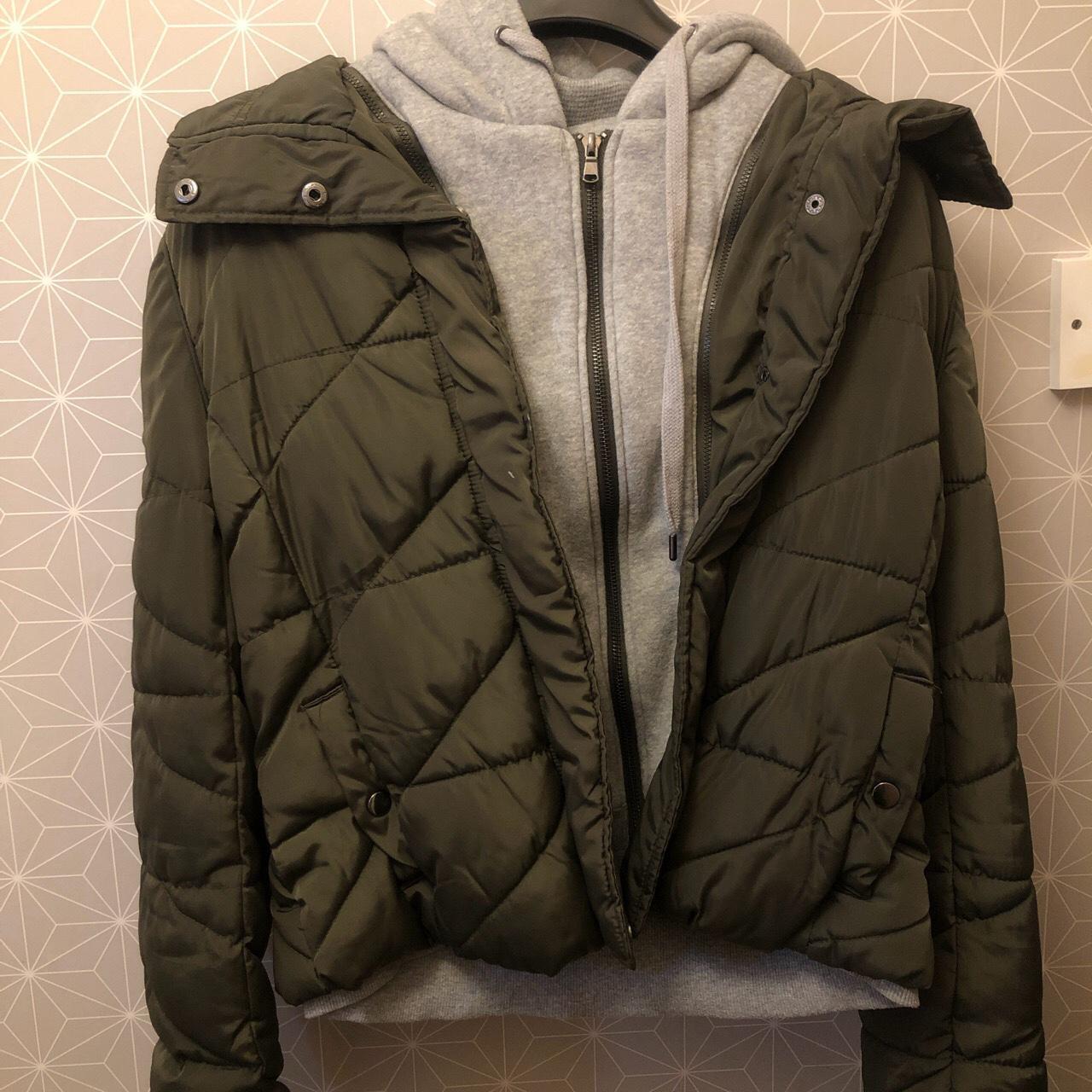 zara khaki puffer jacket