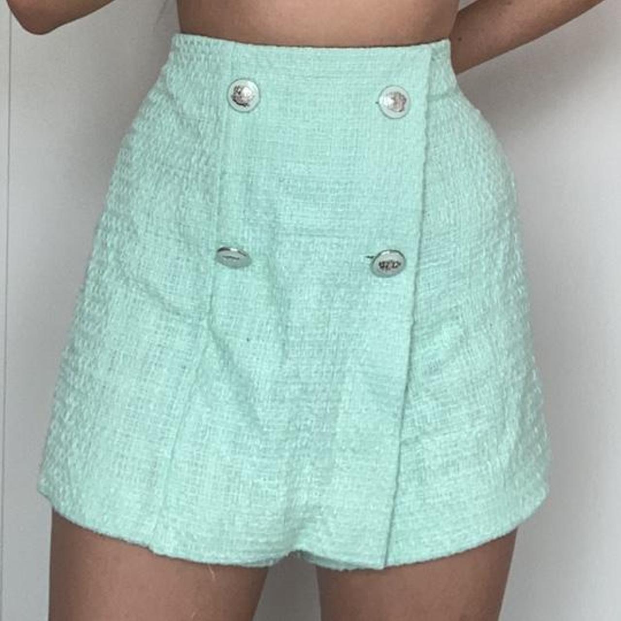 textured skort zara