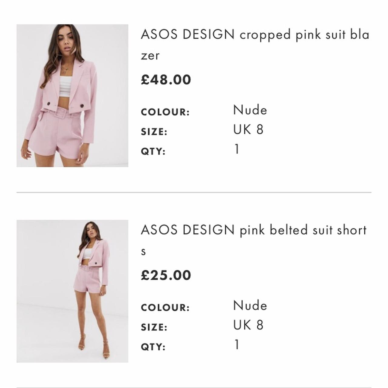 ASOS DESIGN suit shorts in pink