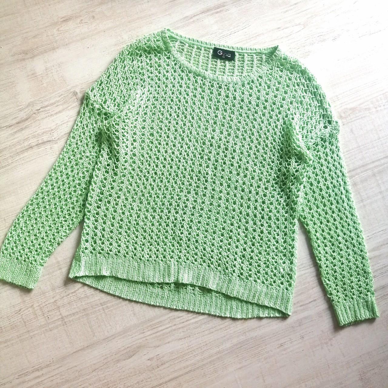 Green crochet y2k jumper. Sweater. Will fit UK 8 10... Depop