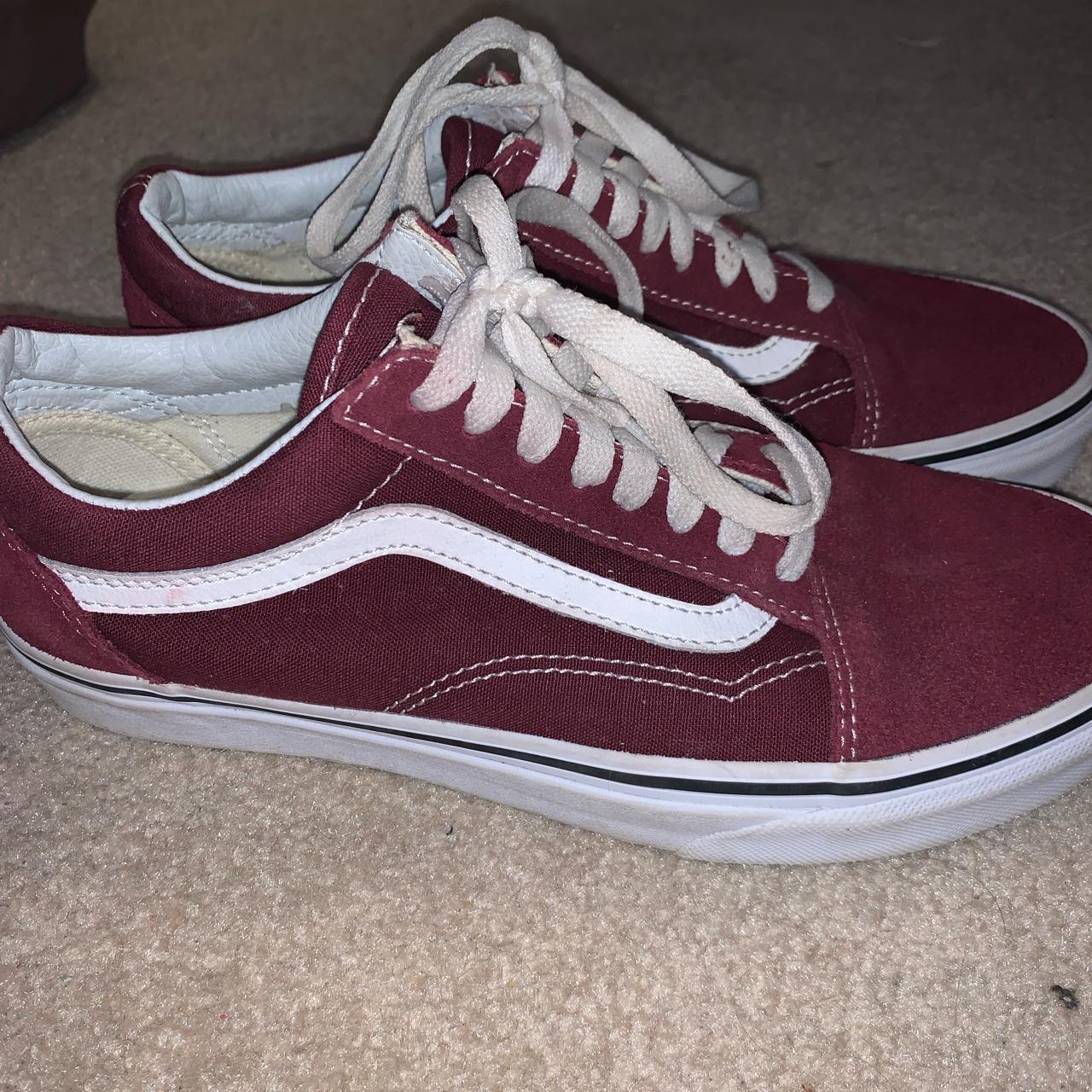 Vans Women's Burgundy Trainers | Depop