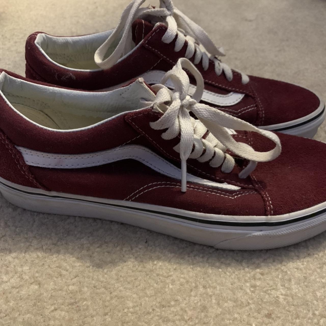 Vans Women's Burgundy Trainers | Depop