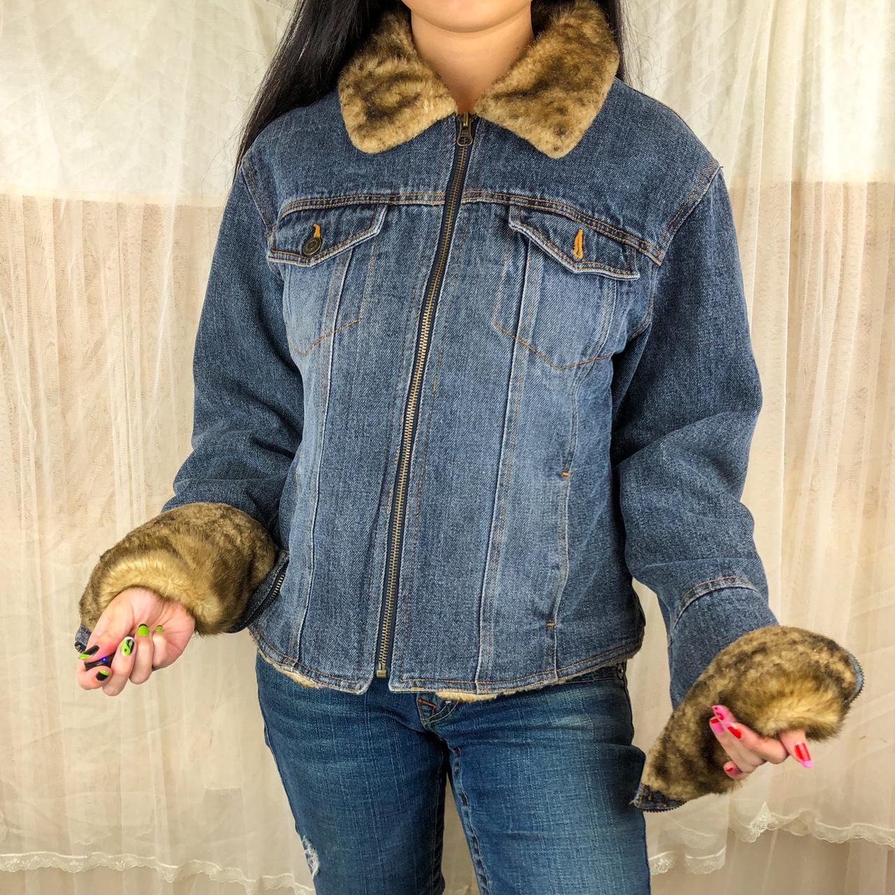 Faux fur lined denim jacket outlet womens