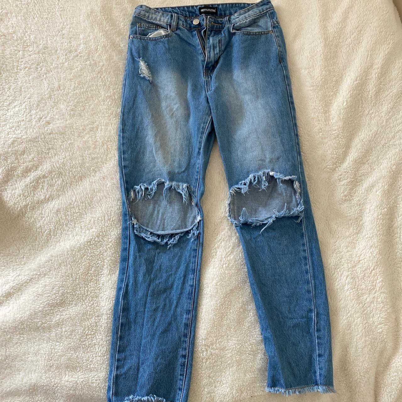 Selling my PLT Extreme ripped jeans in a size 8 worn... - Depop