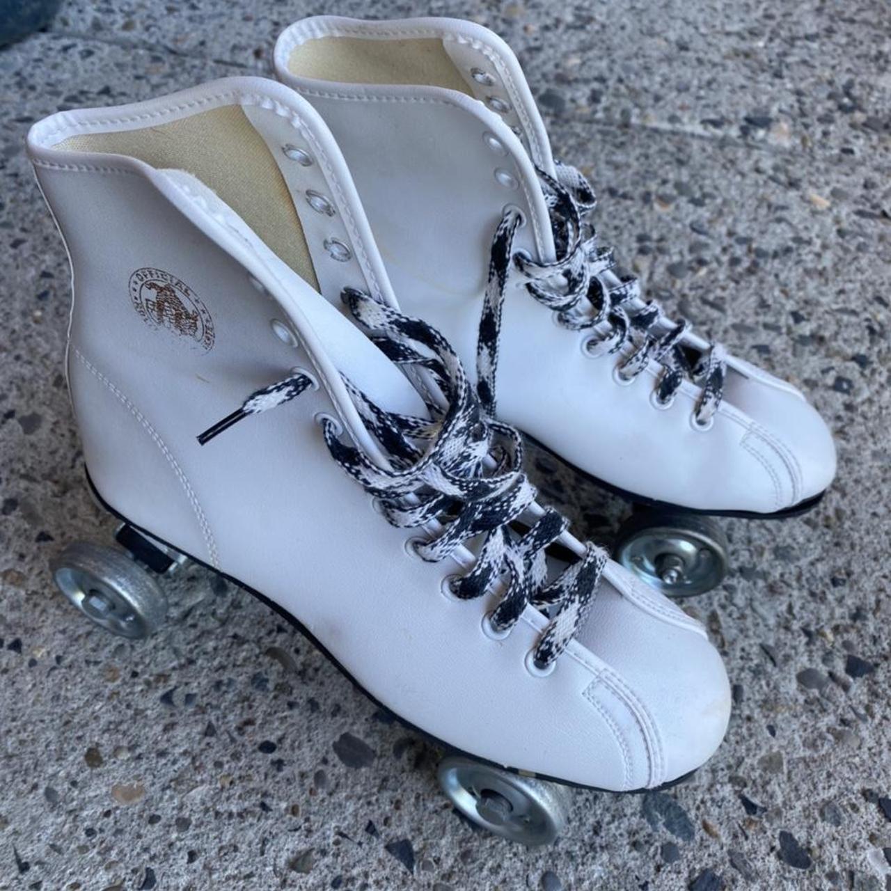 White roller skates Slightly worn but will be... Depop