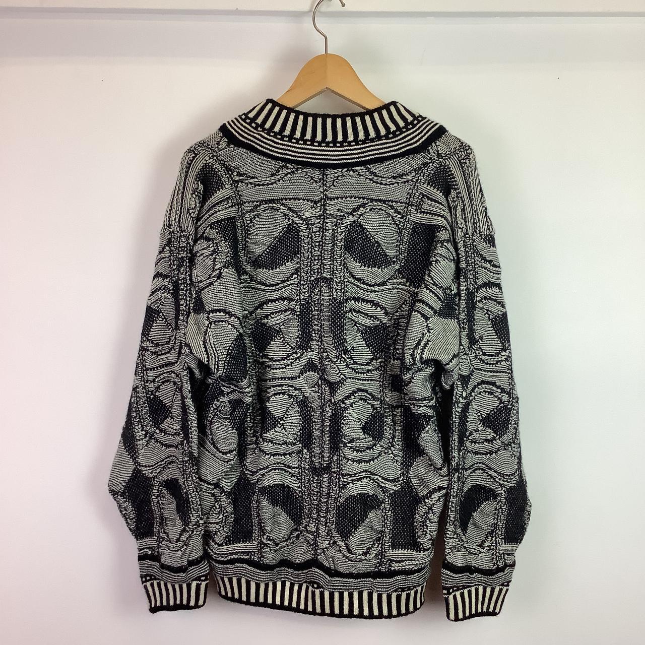 Coogi Men's Black and Grey Jumper | Depop