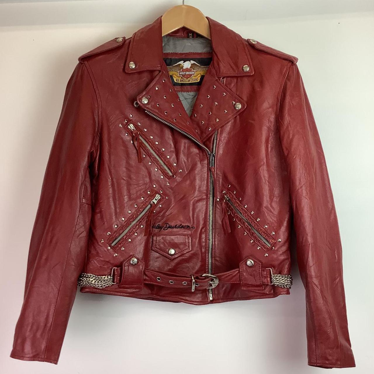 harley davidson red leather jacket