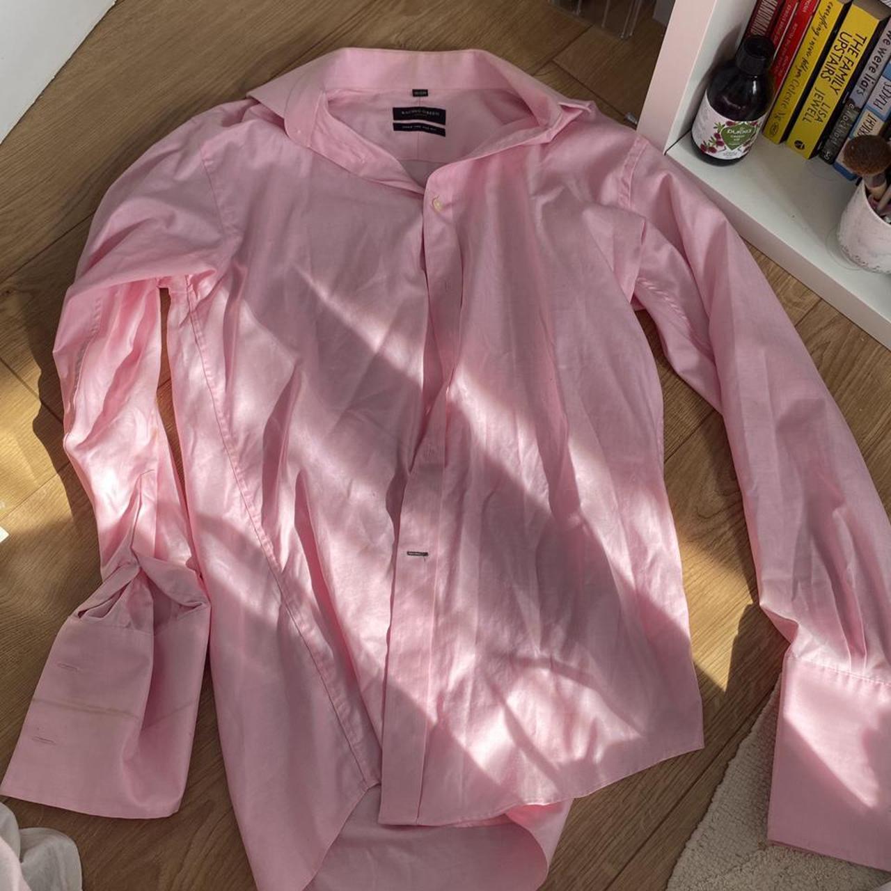 Vintage pink shirt. Can be worn as a dress or... - Depop