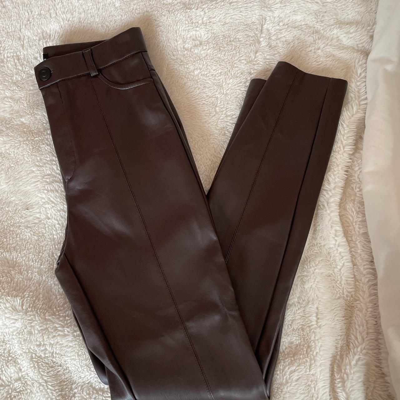 Zara Women's Brown Leggings Depop