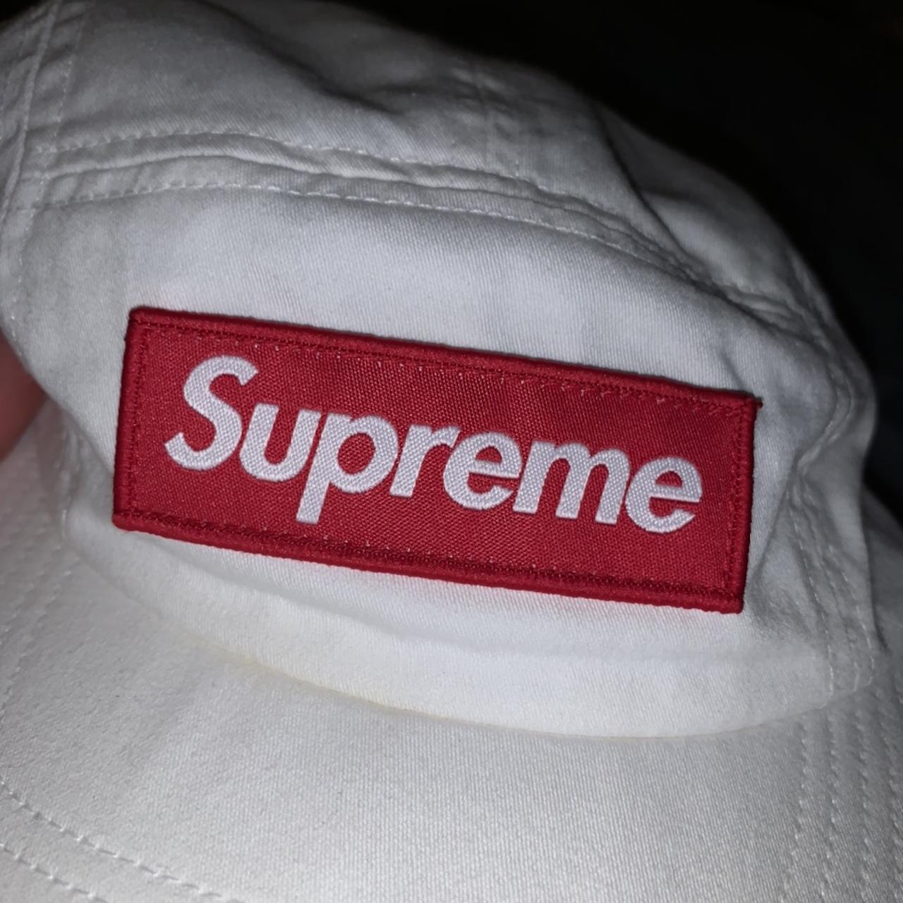 SS19 Supreme Red Terry Glitter Camp Box Logo Cap - Depop