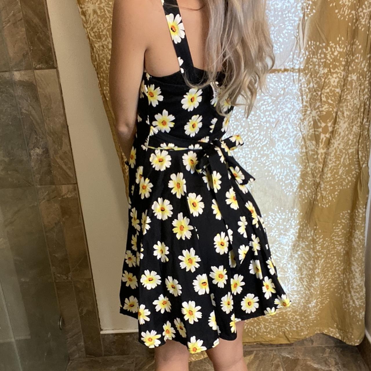 Women's Black and Yellow Dress Depop