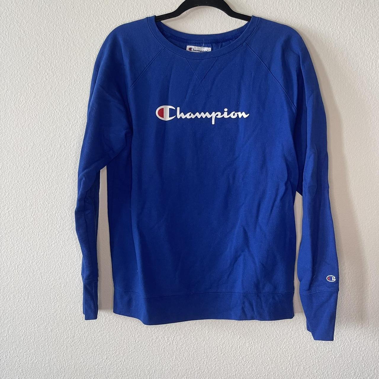 Royal blue Champion crewneck sweatshirt. Great... - Depop