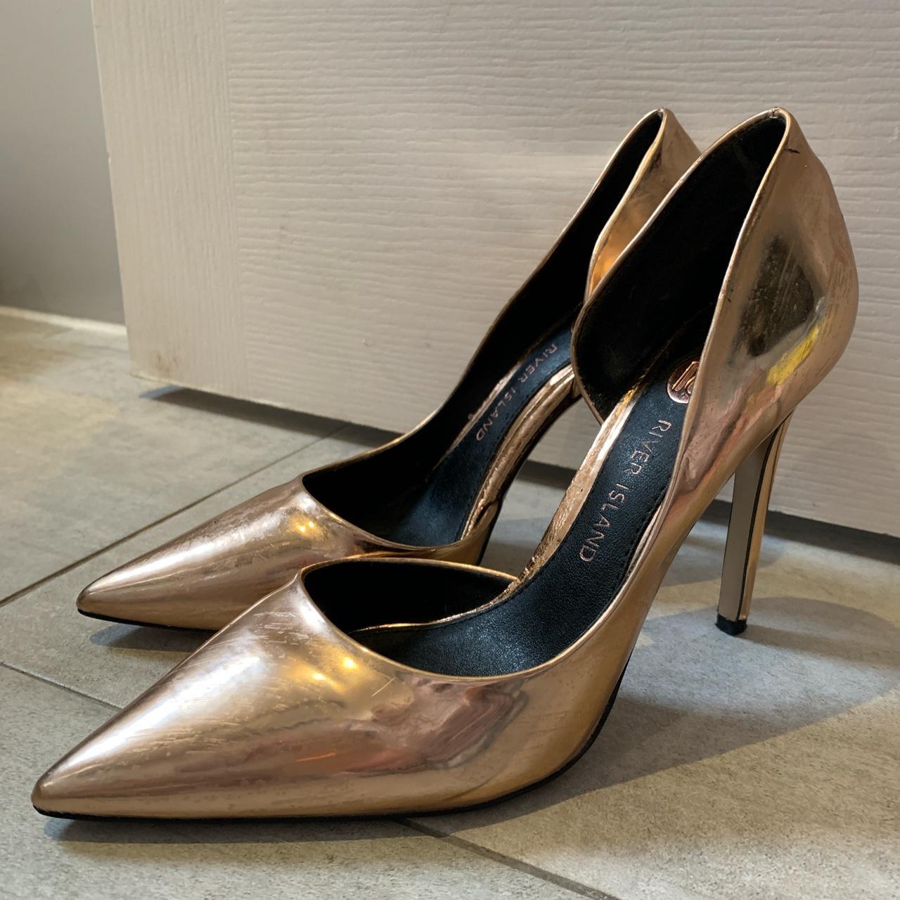 copper strappy heels