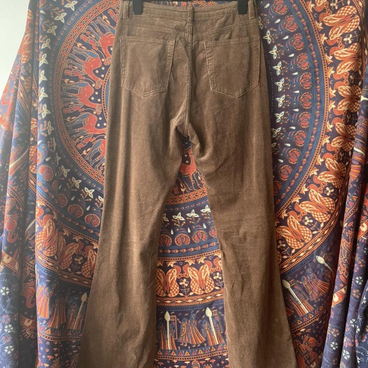 brown flare trousers