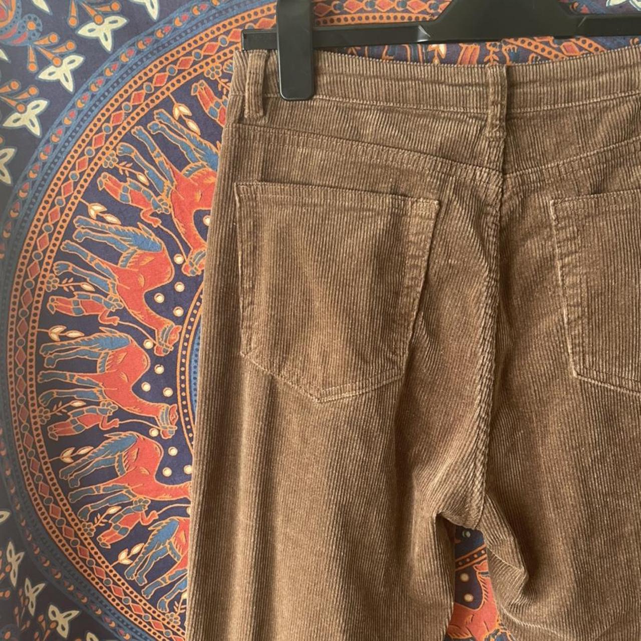 brown flare trousers